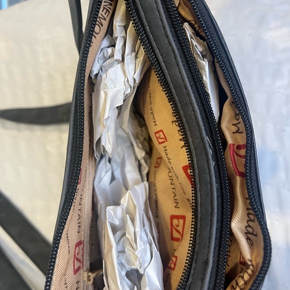 Stonemoutain Charcoal Grey Nubuck Faux Leather Irene Hobo Handbag NWT. - Picture 7 of 13